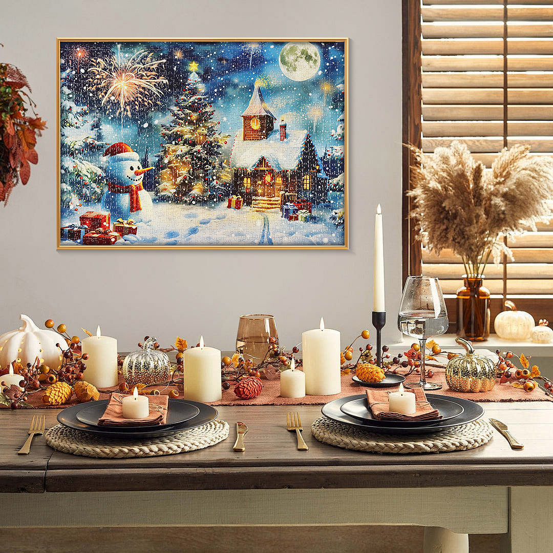Christmas Jigsaw Puzzles 1000 Pieces Snowman Puzzles Challenge for Adults Home Decoration