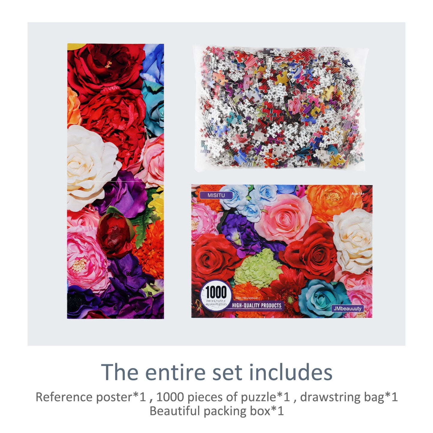 MISITU Puzzle Flowers Jigsaw Puzzles 1000 Pieces Puzzles for Adults 28 x 20 Inches