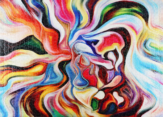 MISITU Puzzle Abstract Colorful Strips Jigsaw Puzzles 1000 Pieces Puzzles for Adults 28 x 20 Inches