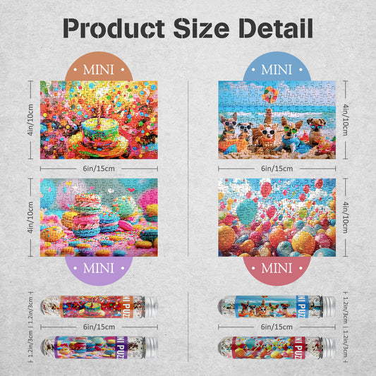 Jigsaw Puzzles Mini Size 4 Pack 150 Pieces Puzzles -Birthday - for Adult 6 x 4 Inches
