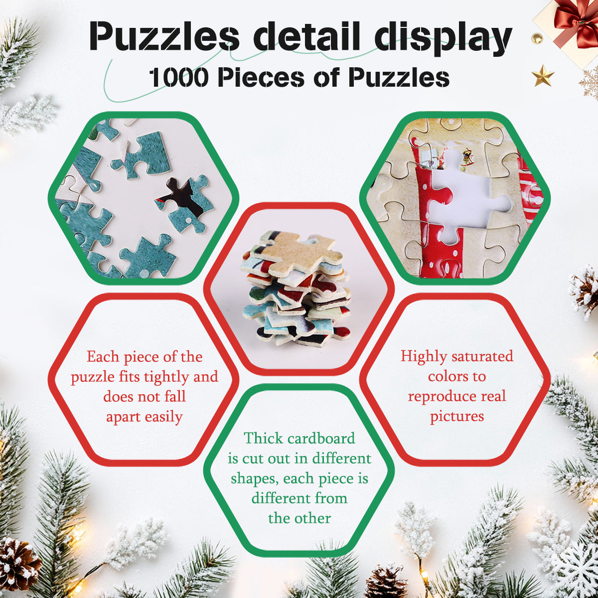 1000 Pieces Jigsaw Puzzles Challenge for Adults Christmas Puzzles Home Decoration
