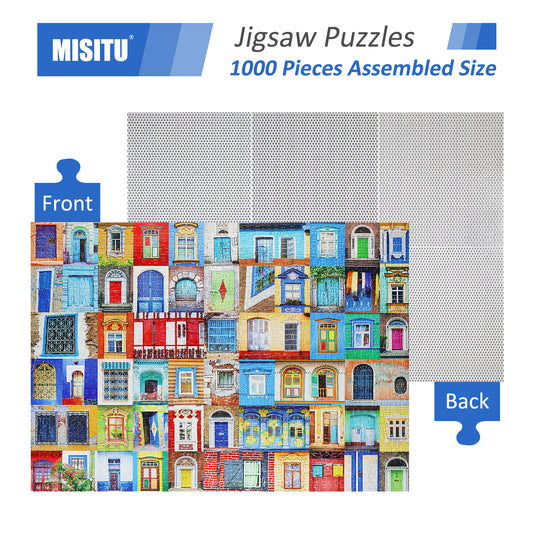 Jigsaw Puzzles 1000 Pieces Doors Windows of World Puzzles for Adults 28 x 20 Inches