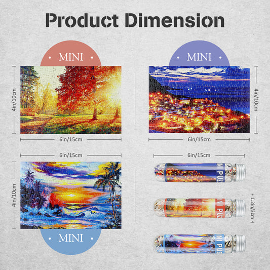 Jigsaw Puzzles Mini Size Sunset Woods 3 Pack 150 Pieces Puzzles for Adult 6 x 4 Inches