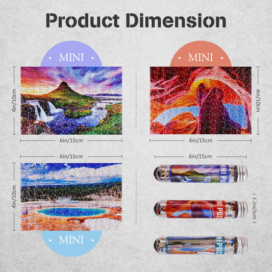 Jigsaw Puzzles Mini Size 3 Pack 150 Pieces Puzzle Valley Lake Puzzles for Adult 6 x 4 Inches