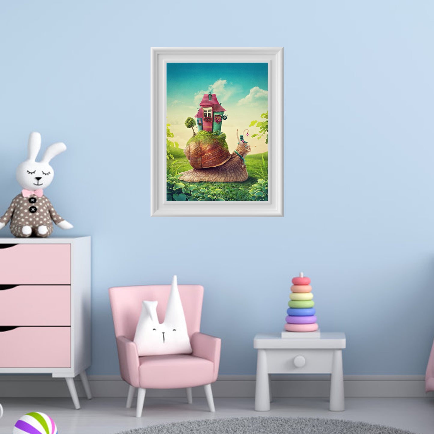 MISITU Jigsaw Puzzles Big Puzzle Piece for Beginner Cartoon Snail House 100 Pieces Puzzles 18 x 14 Inches