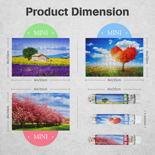 Mini Size 3 Pack 150 Pieces Puzzles Cherry Blossom Puzzle for Adult 6 x 4 Inches