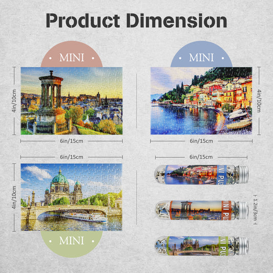 Jigsaw Puzzles Mini Size 3 Pack 150 Pieces Puzzles - Edinburgh - for Adult 6 x 4 Inches