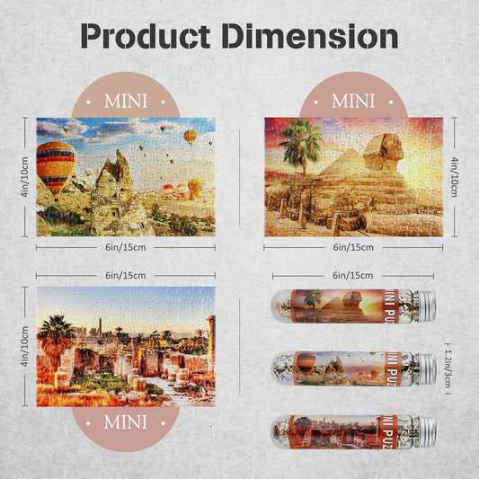 Jigsaw Puzzles Mini Size 3 Pack 150 Pieces Puzzles - Pyramid - for Adult 6 x 4 Inches