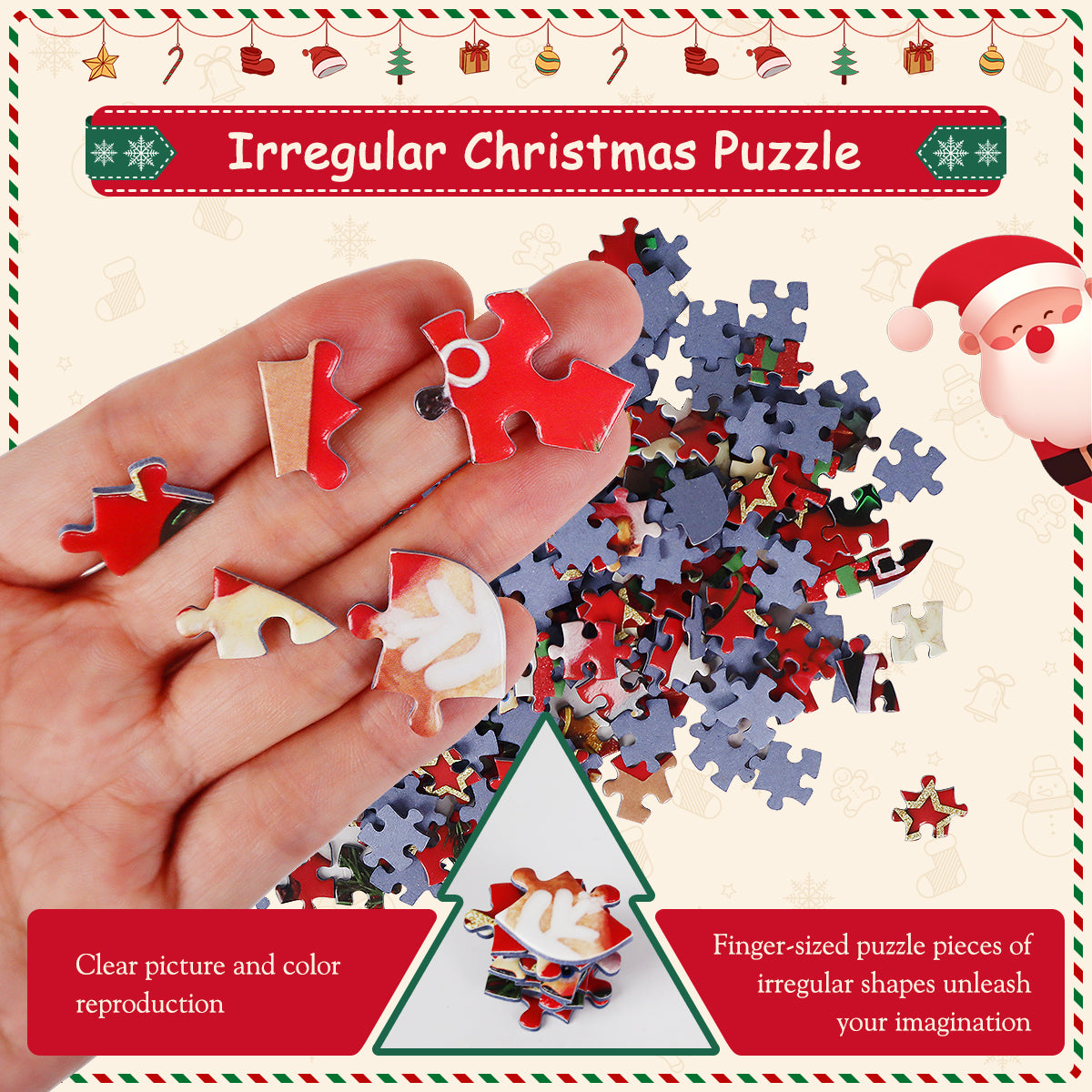 451 Pieces Christmas Tree Shape Snowman Jigsaw Puzzles Challenge for Kids and Adults Home Decoration