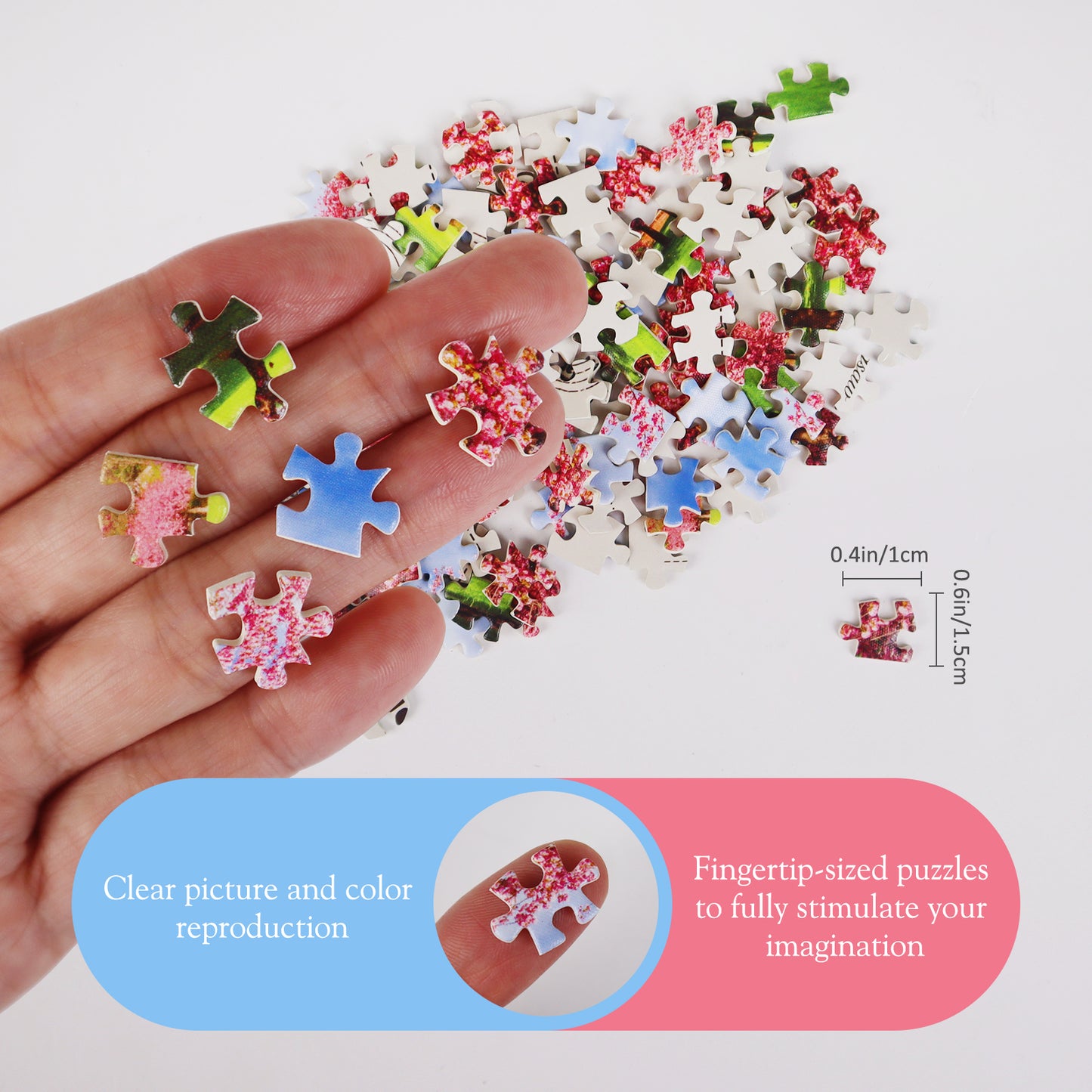 Mini Size 3 Pack 150 Pieces Puzzles Cherry Blossom Puzzle for Adult 6 x 4 Inches