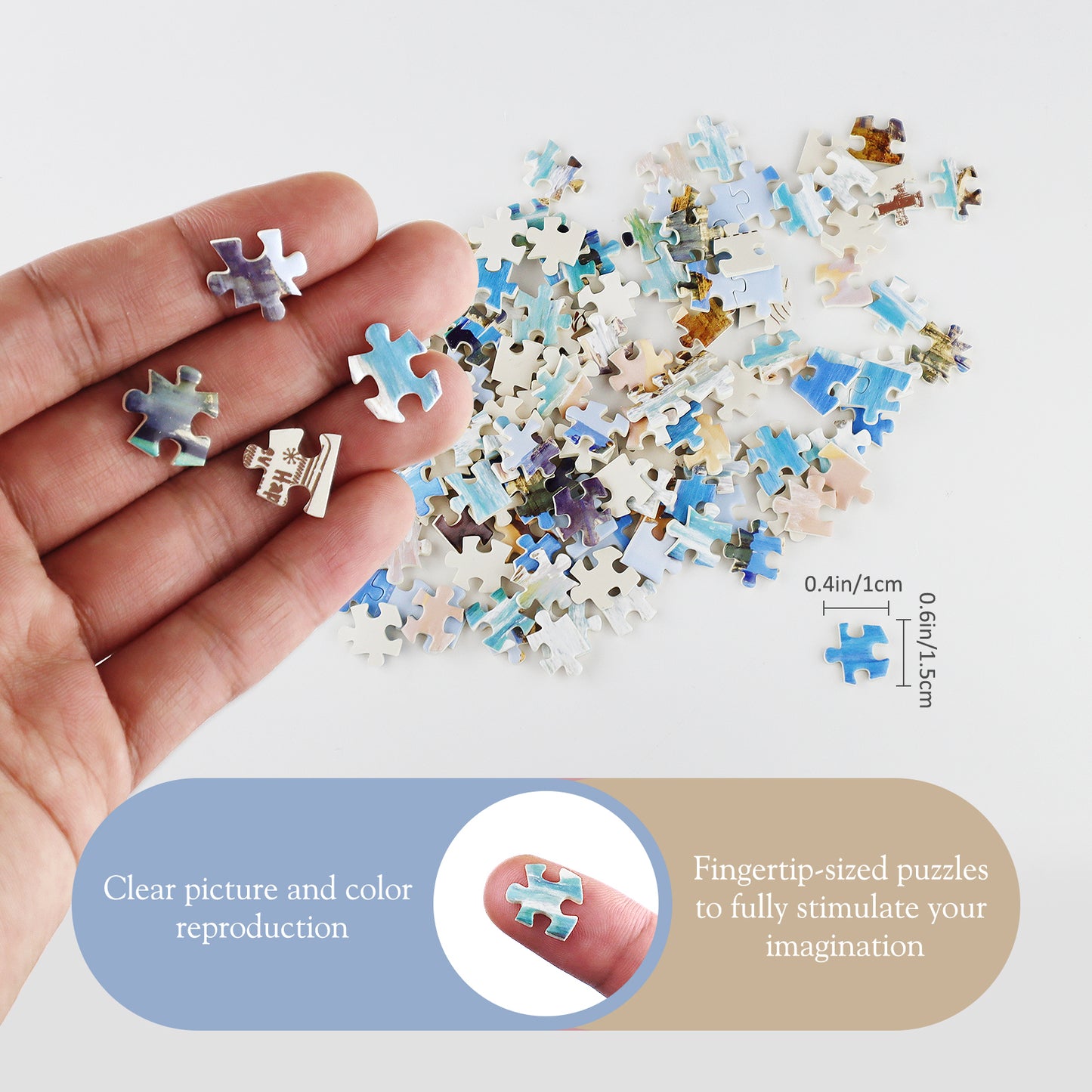 Mini Jigsaw Puzzles 3 Pack 150 Pieces Puzzles - Beach - for Adult 6 x 4 Inches
