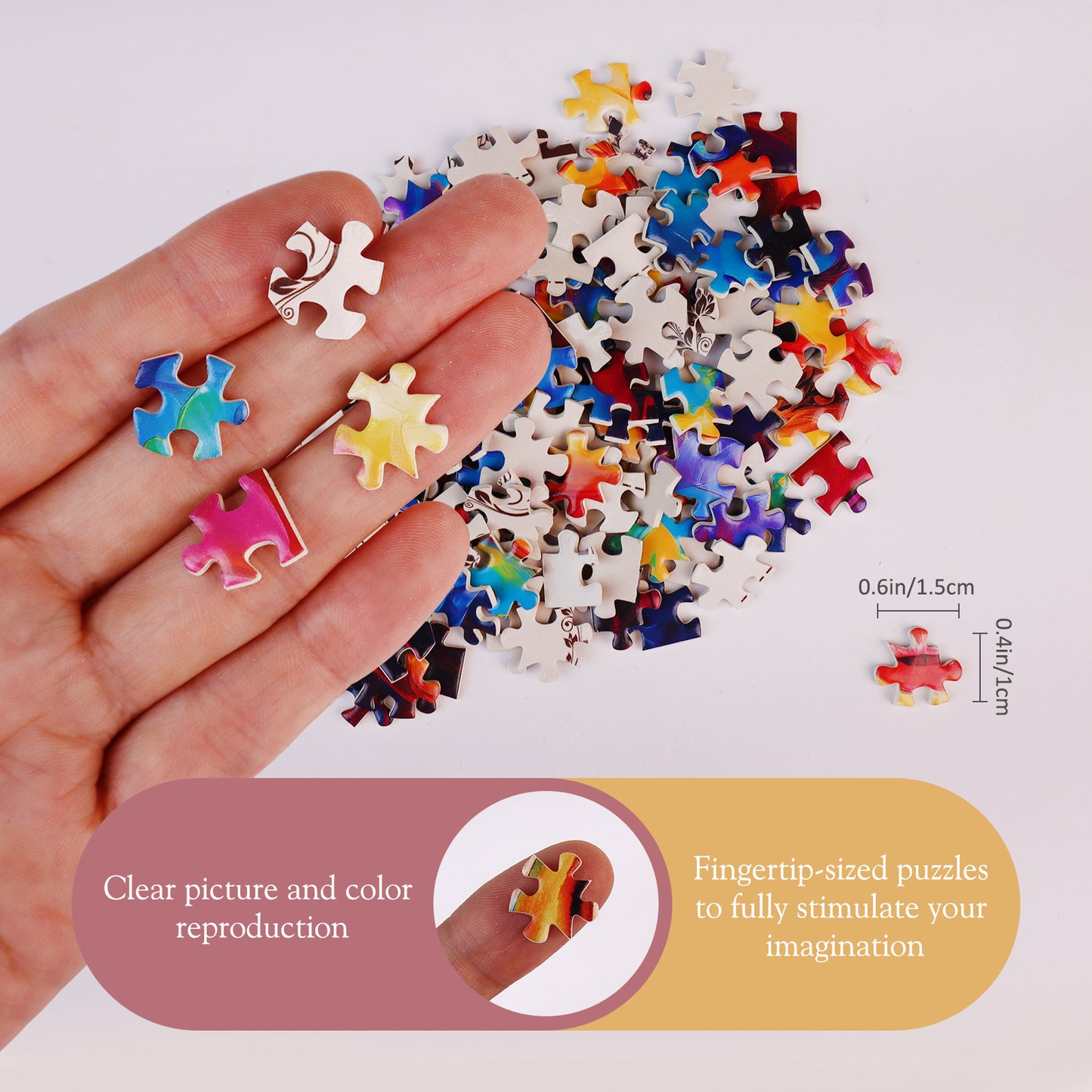 Jigsaw Puzzles Mini Size 4 Pack 150 Pieces Puzzle Abstract Pattern Puzzles for Adult 6 x 4 Inches