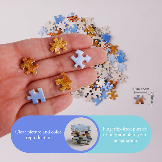MISITU Mini Puzzle -Lion Elephant Giraffe - 3 Pack of 150 Pieces Puzzles for Adult Travel Puzzle 6 x 4 Inches