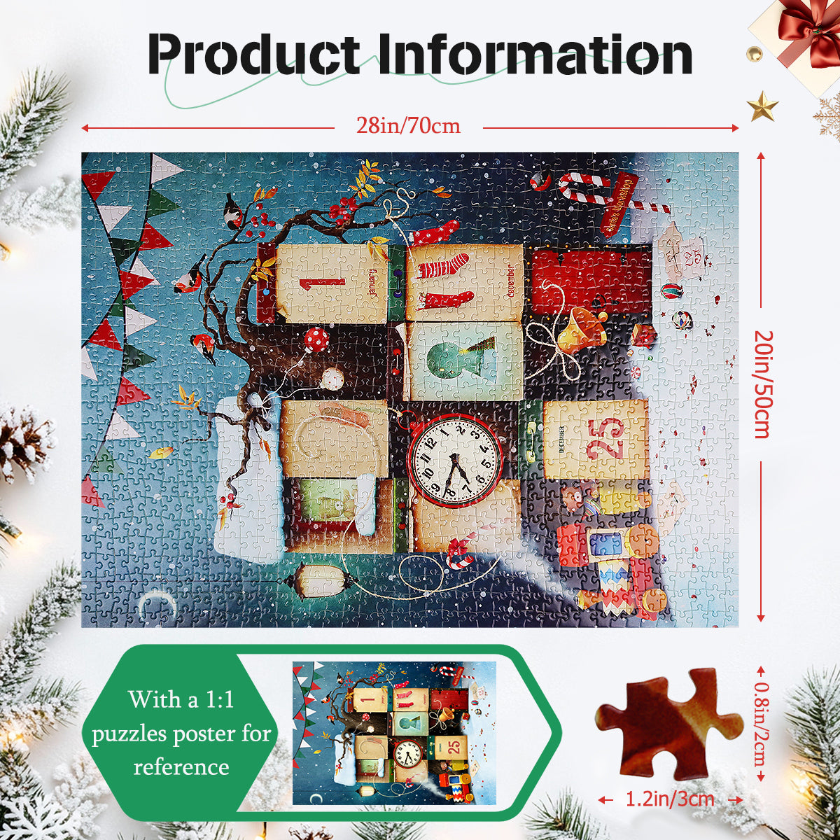 1000 Pieces Jigsaw Puzzles Challenge for Adults Christmas Puzzles Home Decoration