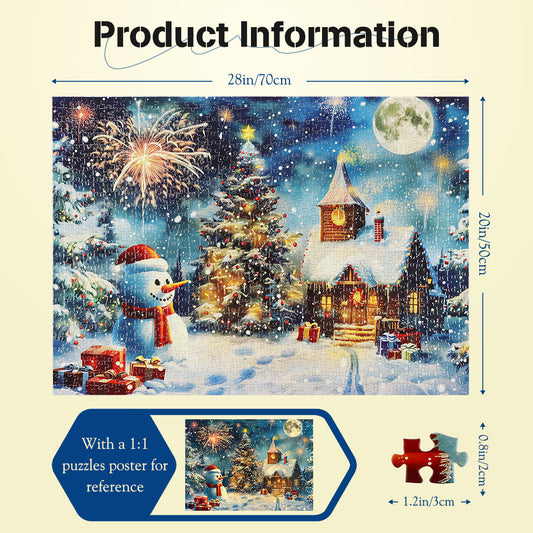 Christmas Jigsaw Puzzles 1000 Pieces Snowman Puzzles Challenge for Adults Home Decoration