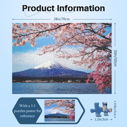 Mount Fuji Puzzles 1000 Pieces Jigsaw Puzzles Challenge for Adults Home Decoration