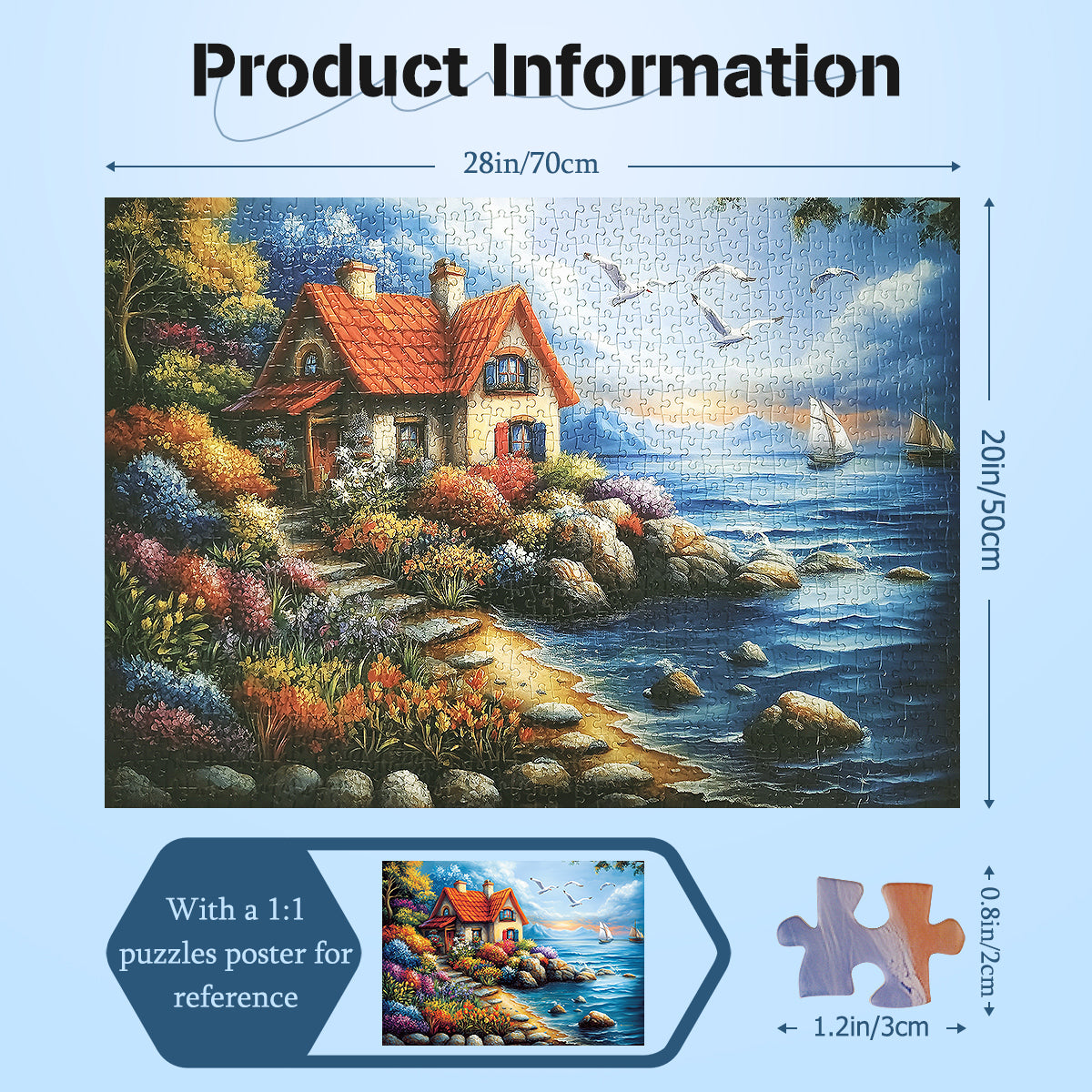 Lake House Puzzles 1000 Pieces Jigsaw Puzzles Challenge for Adults Home Decoration