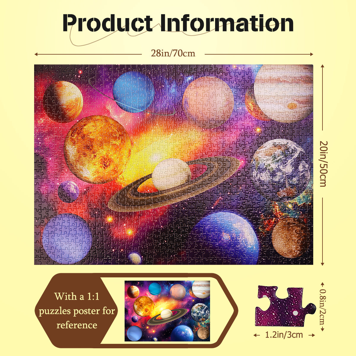 Planets Puzzles 1000 Pieces Jigsaw Puzzles Challenge for Adults Home Decoration