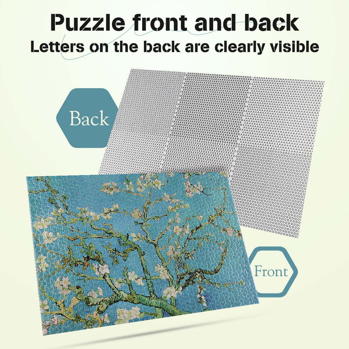 Mini Jigsaw Puzzles 1000 Pieces Monet Oil Painting Puzzle - Almond Blossom - Puzzle Decor 38x26cm