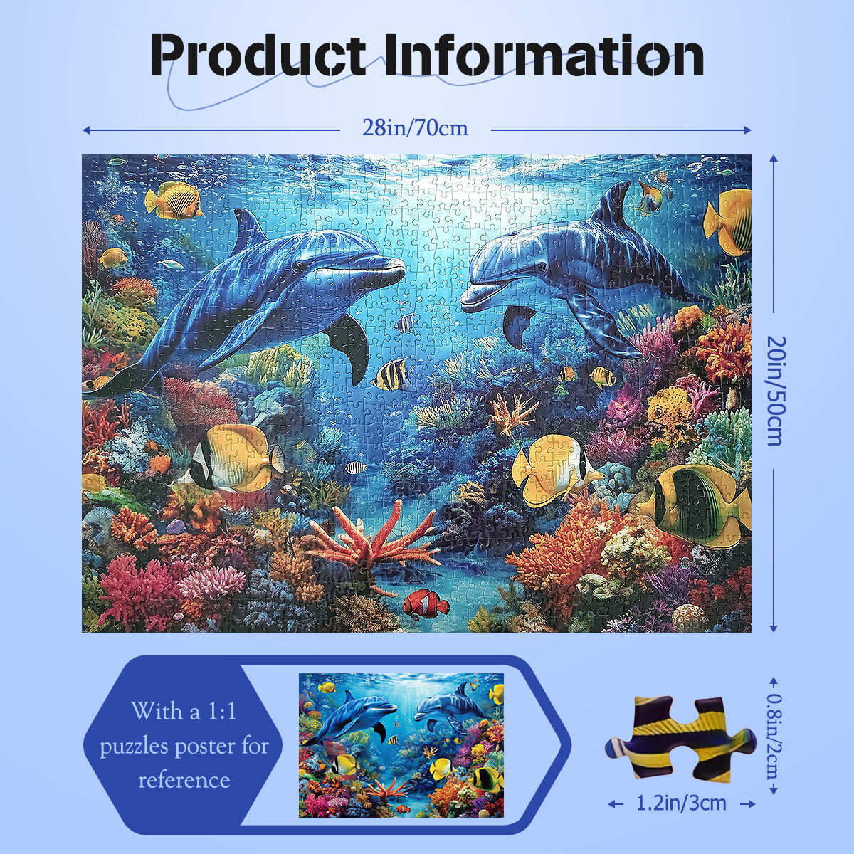 Sea World Puzzles 1000 Pieces Jigsaw Puzzles Challenge for Adults Home Decoration