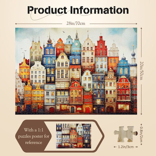 Jigsaw Puzzles 1000 Pieces Fantasy City Puzzles Challenge for Adults