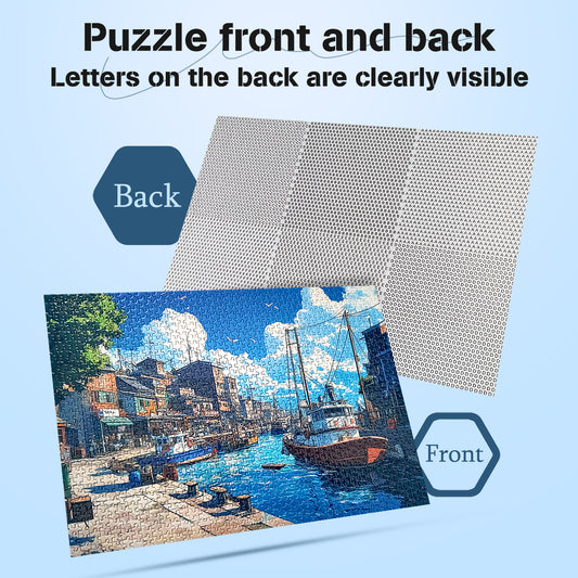 Mini Piece Puzzles 1000 Pieces Puzzle Harbor Puzzle Decor 38x26cm