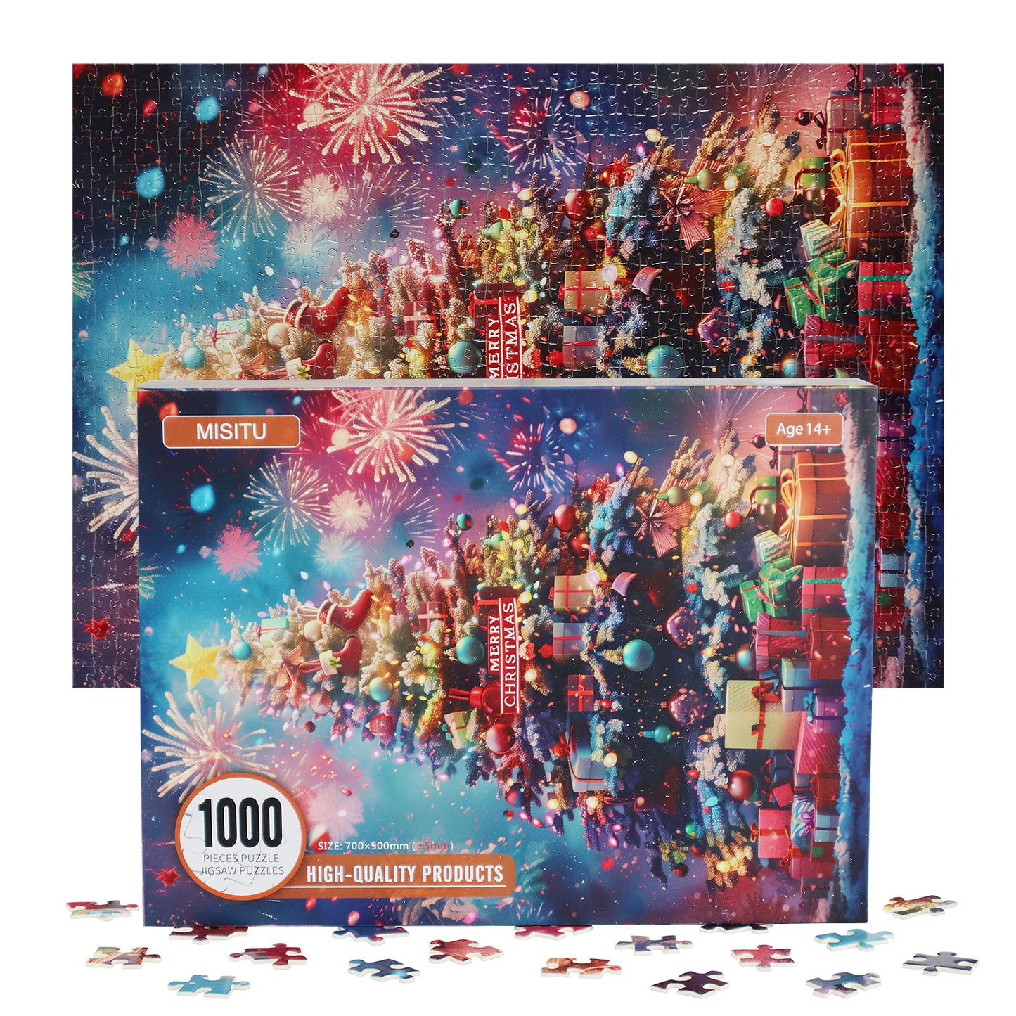 Christmas Jigsaw Puzzles 1000 Pieces Christmas Tree Puzzles Challenge for Adults Home Decoration