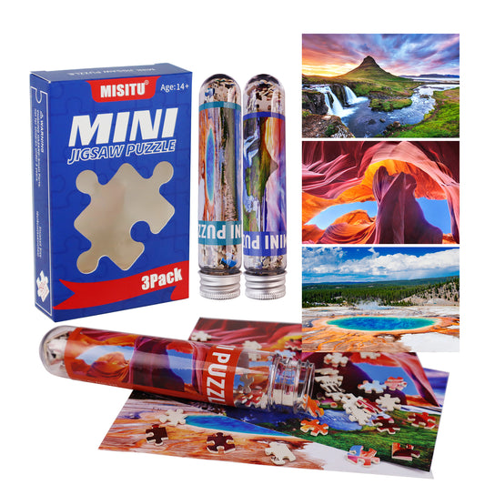Jigsaw Puzzles Mini Size 3 Pack 150 Pieces Puzzle Valley Lake Puzzles for Adult 6 x 4 Inches