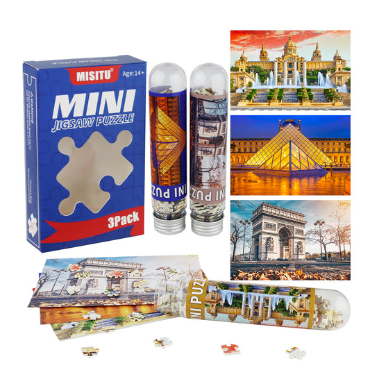 Mini Jigsaw Puzzles 3 Pack 150 Pieces Puzzles - Arc de Triomphe - for Adult 6 x 4 Inches