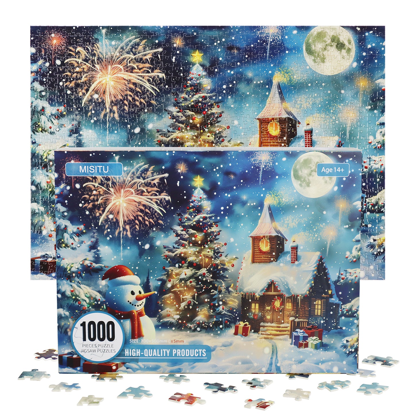 Christmas Jigsaw Puzzles 1000 Pieces Snowman Puzzles Challenge for Adults Home Decoration