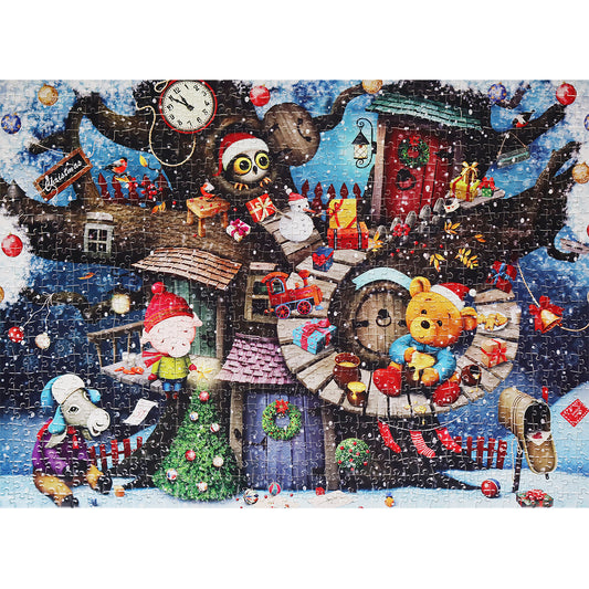 1000 Pieces Jigsaw Puzzles Challenge for Adults Christmas Animals Puzzles Home Decoration