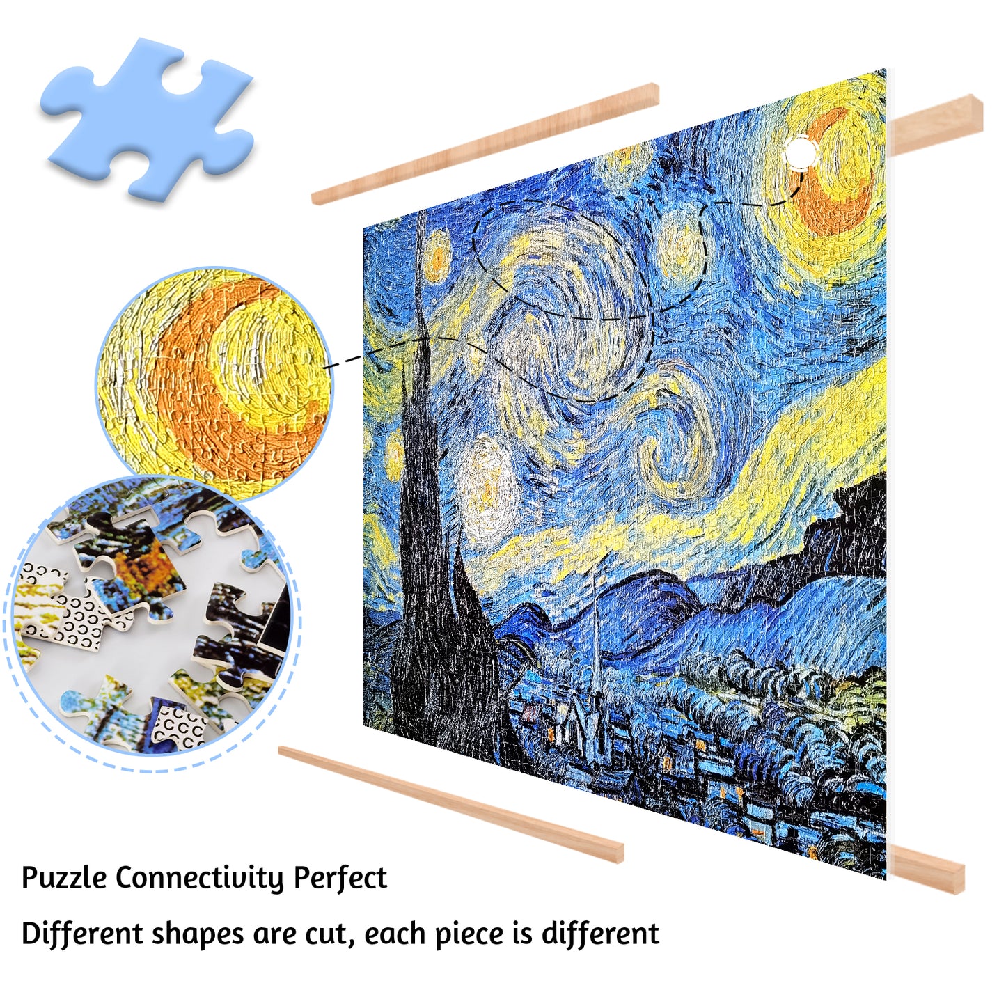 Large Jigsaw Puzzles 2000 Pieces Van Gogh Starry Night Oil Painting Theme Puzzle