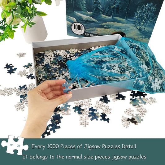 Difficult Jigsaw Puzzles 1000 Pieces Deer Forest Puzzles for Christmas Gift