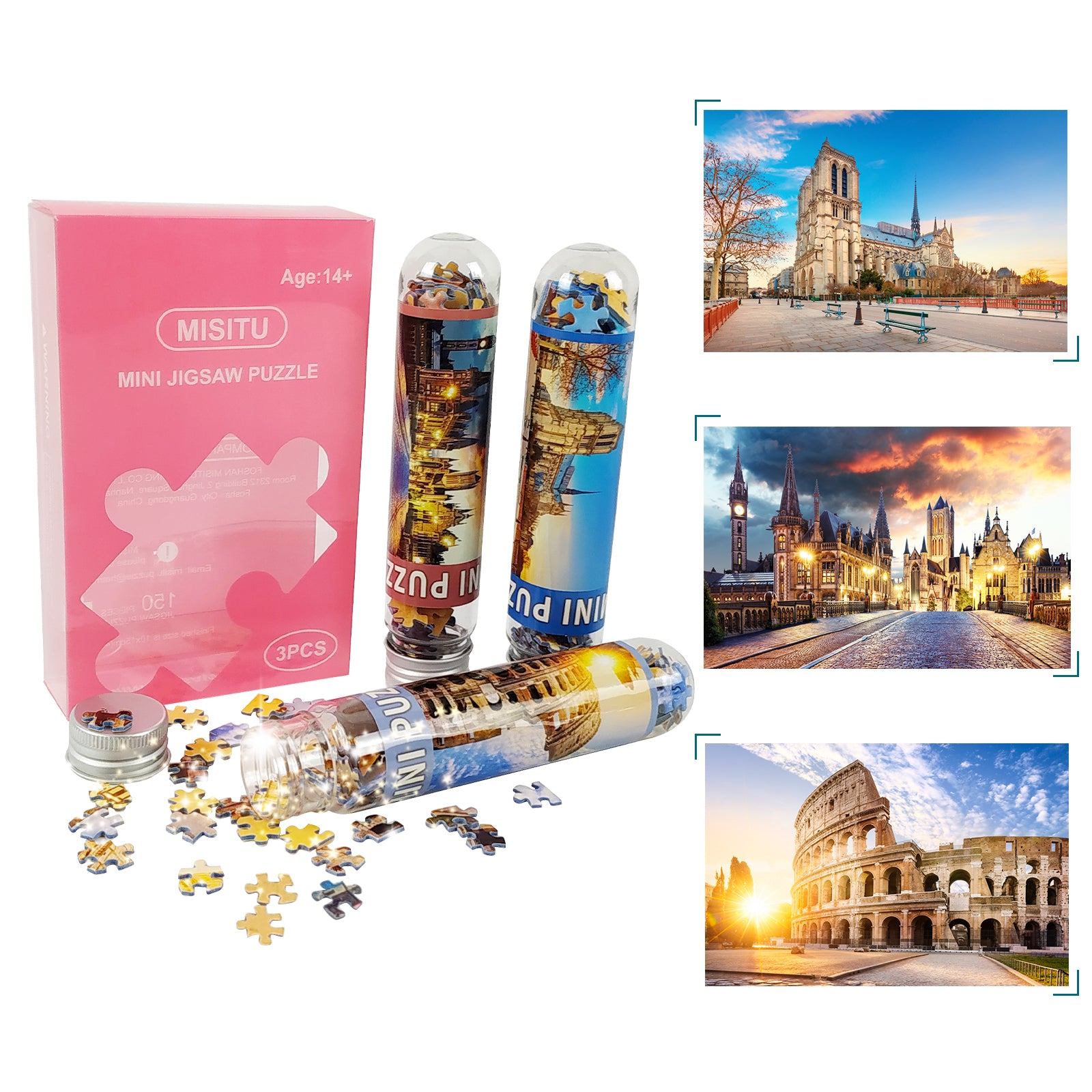 3 Pack Mini Jigsaw Puzzles 150 Pieces for Adults Small Jigsaw Puzzle 6 x 4  Inches House Entertainment Toys Home Decor Puzzles