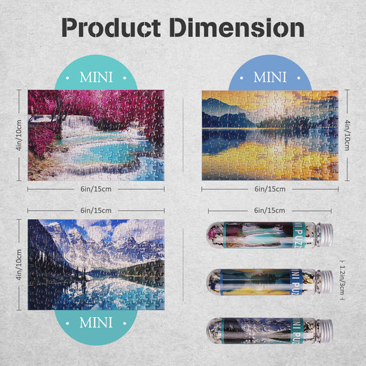 MISITU Mini Puzzle - Glacial Lake - 3 Pack of 150 Pieces Puzzles for Adult Travel Puzzle 6 x 4 Inches