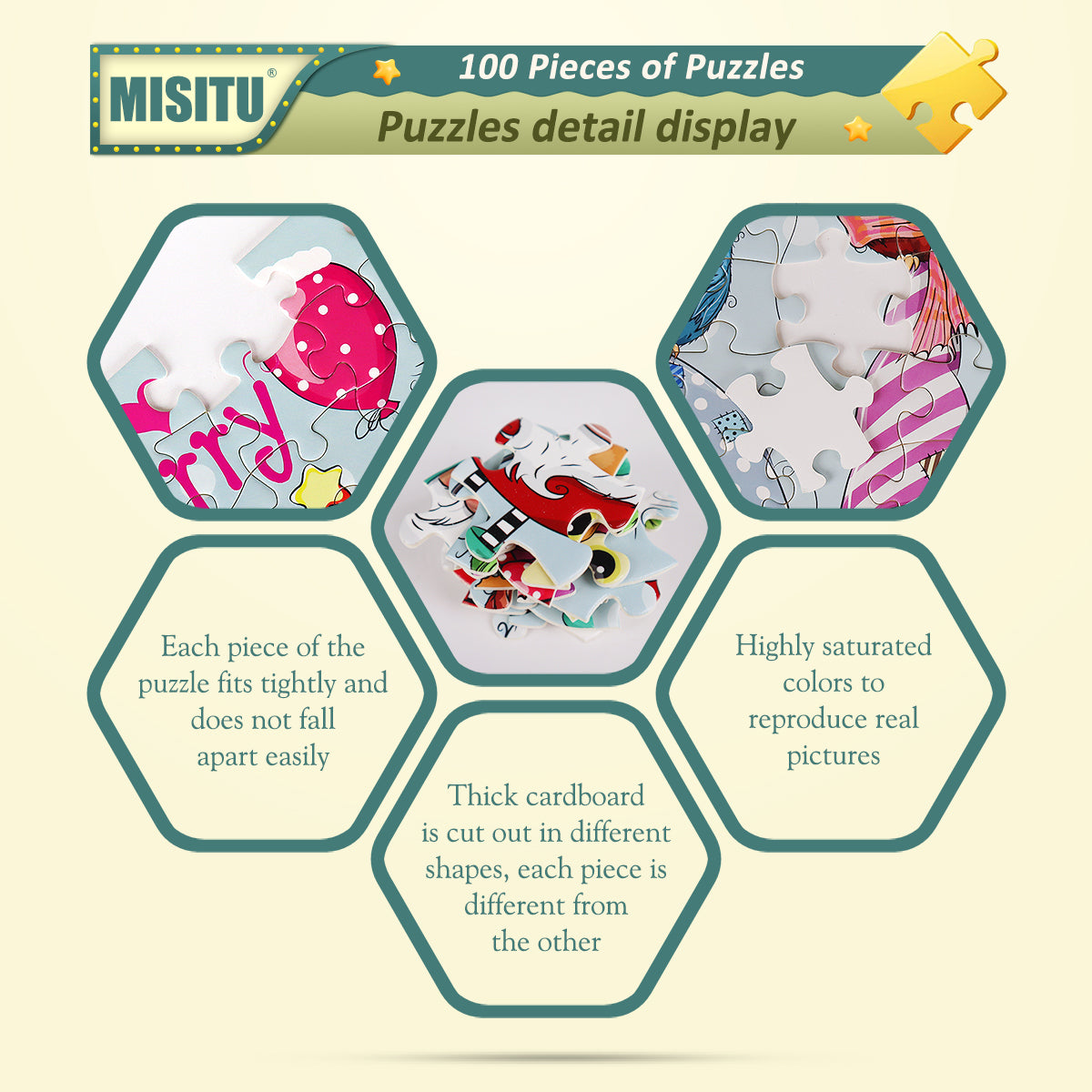 MISITU Jigsaw Puzzles 100 Pieces Christmas Cute Dwarf Owl Puzzle for Children and Adults