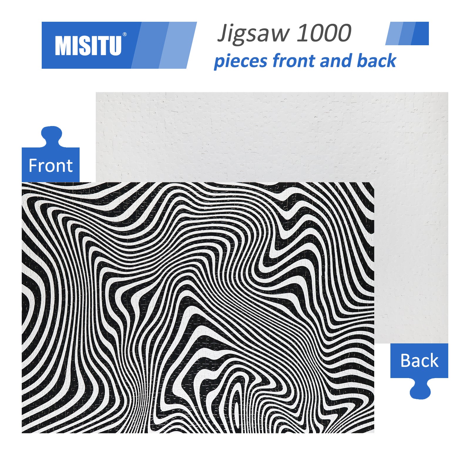 Difficult Jigsaw Puzzles 1000 Pieces Abstract Black and White Pattern –  MISITU