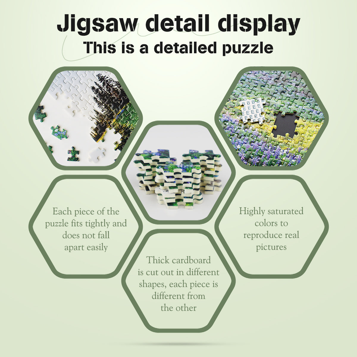 MISITU Mini Jigsaw Puzzles 1000 Pieces - Mountain Flowers - Puzzle Decor 38x26cm