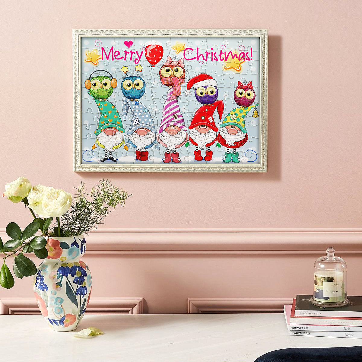 MISITU Jigsaw Puzzles 100 Pieces Christmas Cute Dwarf Owl Puzzle for Children and Adults