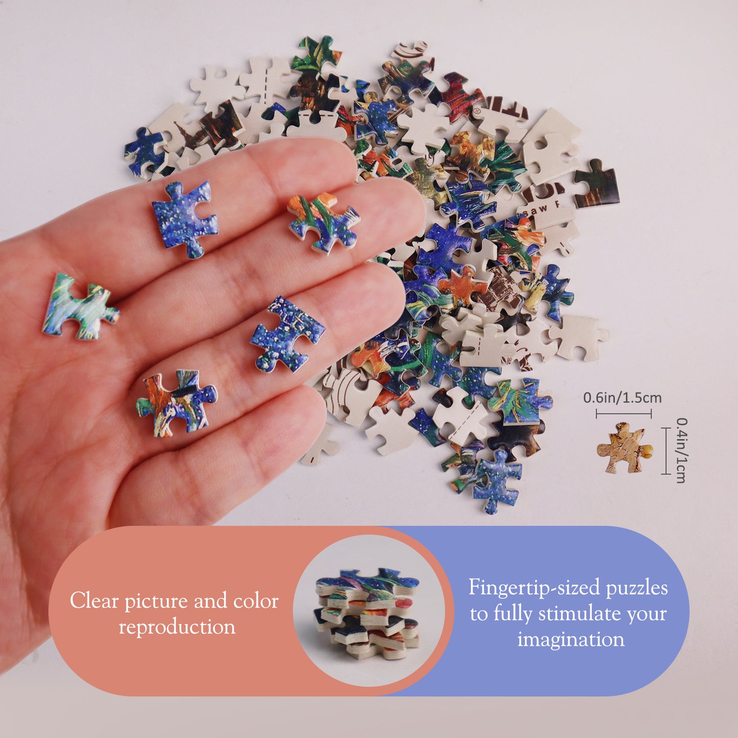 MISITU Mini Puzzle -Flowers Oil Painting - 4 Pack of 150 Pieces Puzzles for Adult Travel Puzzle 6 x 4 Inches