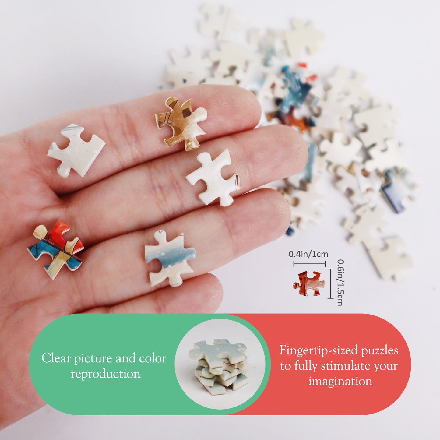 MISITU Mini Puzzle - Santa, Snowman, Bear - 3 Pack of 150 Pieces Puzzles for Adult 6 x 4 Inches