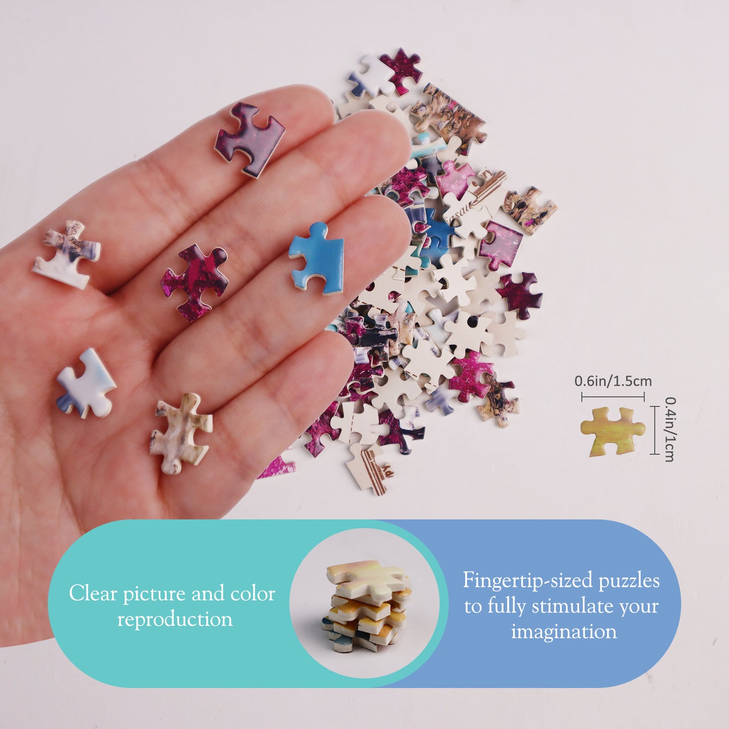 MISITU Mini Puzzle - Glacial Lake - 3 Pack of 150 Pieces Puzzles for Adult Travel Puzzle 6 x 4 Inches