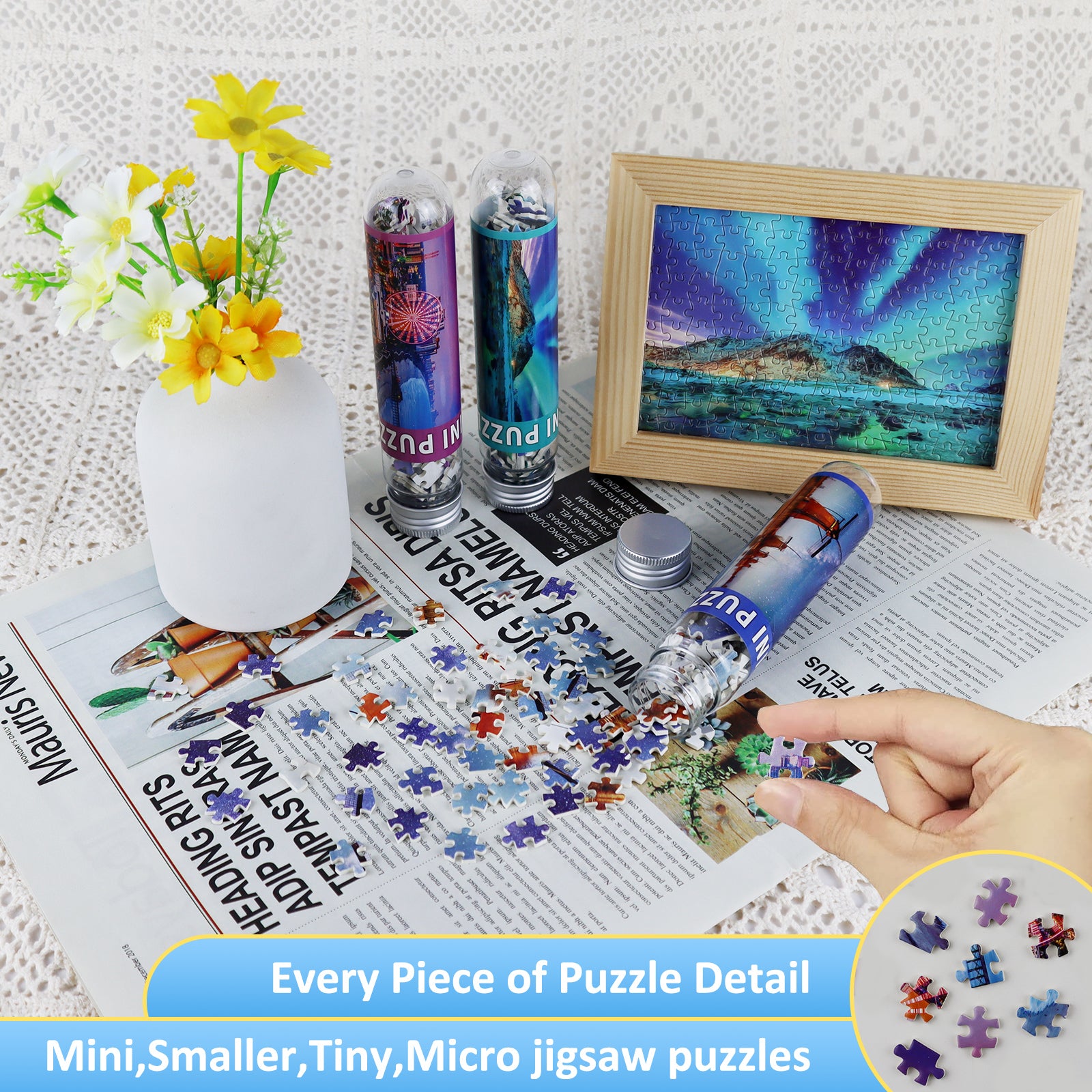 MISITU Puzzle Mini Size 3 Pack 150 Pieces Puzzles for Adults 6 x 4 Inc