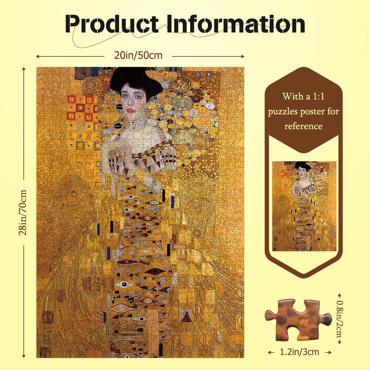 1000 Pieces Jigsaw Puzzles Challenge for Adults Home Decoration Klimt Painting Puzzle