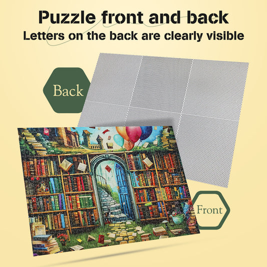 Magic Bookshelf Puzzles 1000 Pieces Jigsaw Puzzles Challenge for Chtistmas Gift Home Decoration