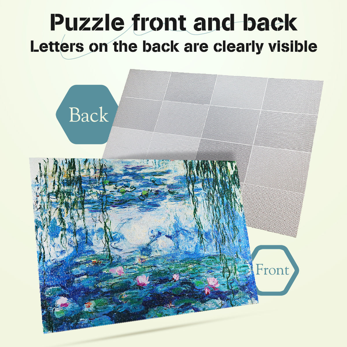 Large Jigsaw Puzzles 2000 Pieces Water Lilies Monet Oil Painting Artwork Puzzle