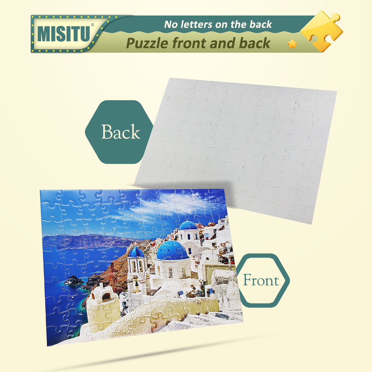MISITU Jigsaw Puzzles 100 Pieces Aegean Sea Puzzle for Children and Adults