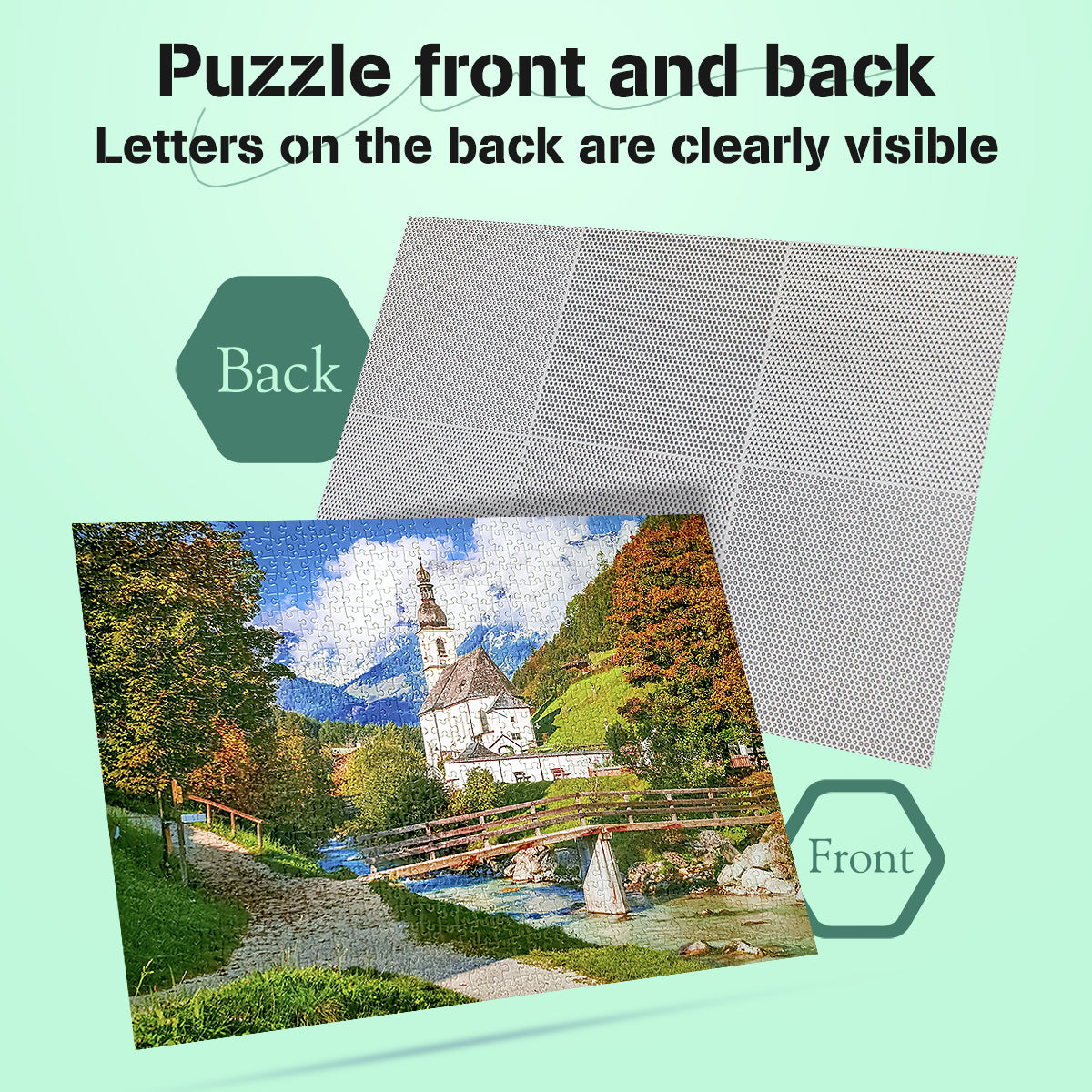 Autumn Church Puzzles 1000 Pieces Jigsaw Puzzles Challenge for Adults Home Decoration