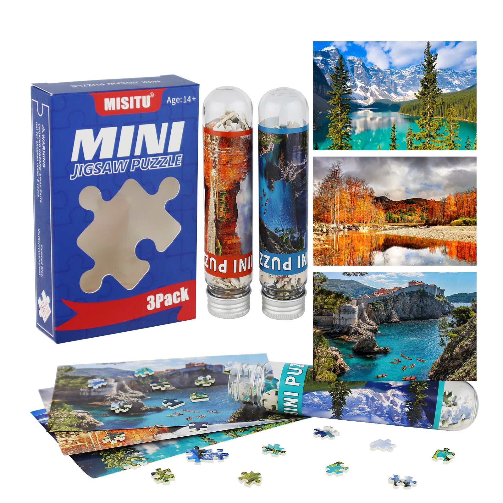 Mini Puzzl Mini Jigsaw Puzzles 3 Pack 150 Pieces Puzzles - Lake - for Adult 6 x 4 ...