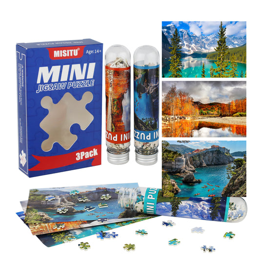 Mini Jigsaw Puzzles 3 Pack 150 Pieces Puzzles - Lake - for Adult 6 x 4 Inches